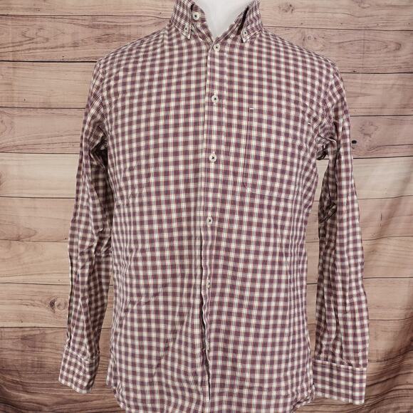 ROUNDTREE & YORKE TRIM FIT LONG SLEEVE BUTTON DOWN SHIRT MENS SIZE M MEDIUM - Picture 3 of 6